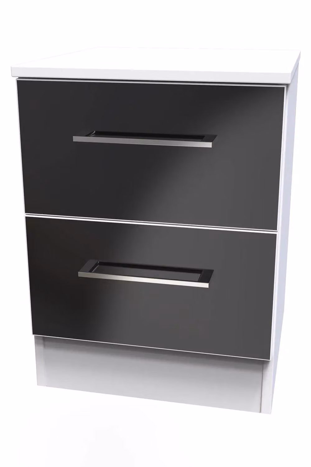 Ready Assembled 2 U Chester 2 Drawer Bedside Cabinet in Black – 2