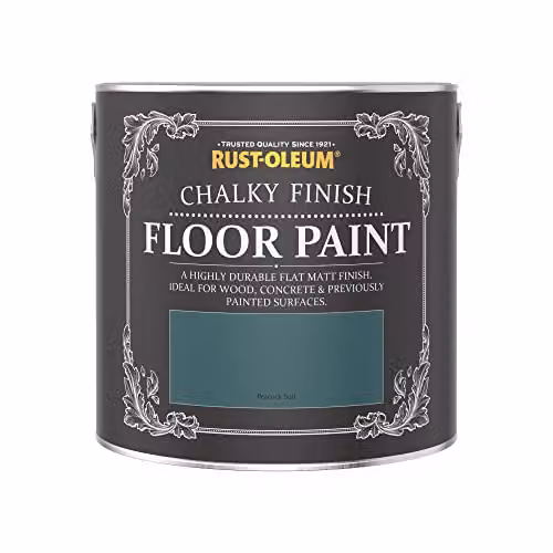 Rust-Oleum Scratch-Proof Water-Based Floor Paint in Matt Finish, Blue Petrol, 2.5 l – 2