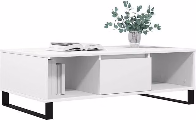 Berkfield Home Decorative White Coffee Table, W/D/H: 104 x 60 x 35 cm