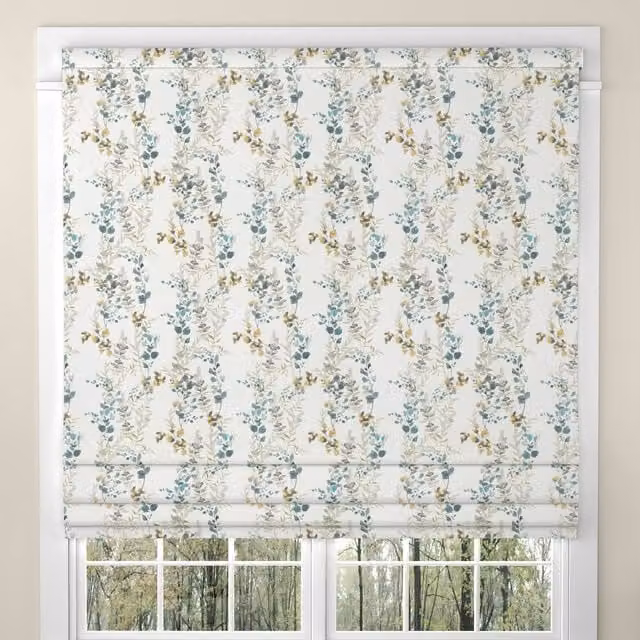 ANTE DECOR Arlene Made To Measure Blackout Roman Blind in Teal and Petrol