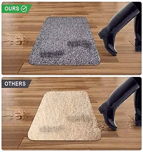 MantraRaj Super Absorbent Heavy Duty Non-Slip Washable Front Doormat, Grey, W: 55.1 cm, D: 15.4 cm – 3