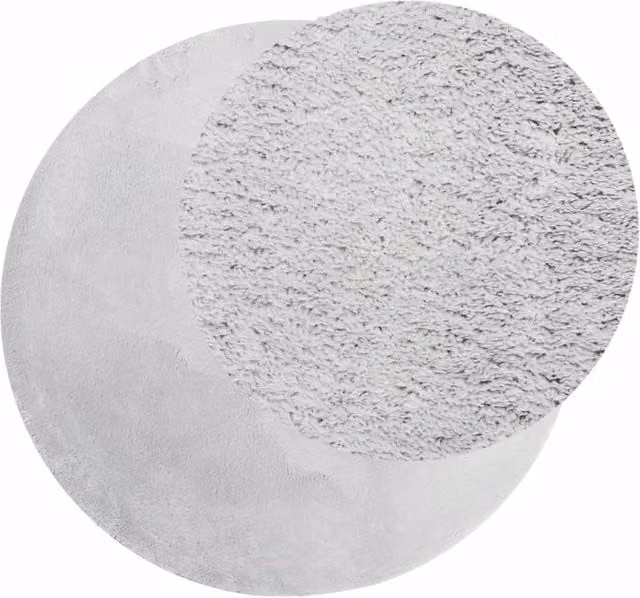 Berkfield Home HUARTE Round Short Pile Washable Grey Rug, Diameter: 80 cm