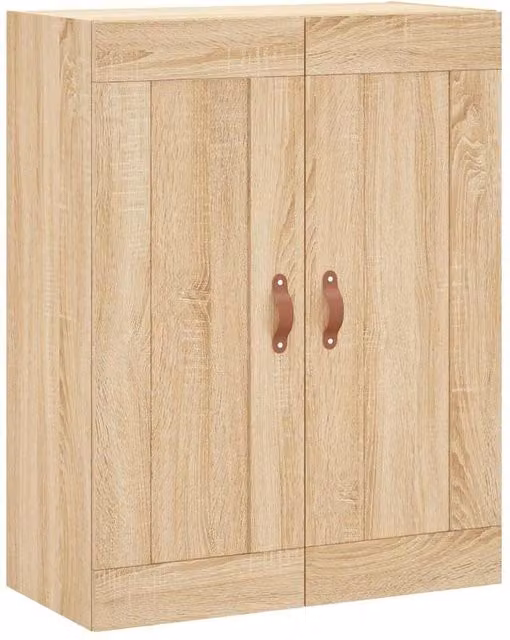 Berkfield Home Wall Mounted Sonoma Oak Cabinet in Beige, W/D/H: 69.5 x 34 x 90 cm