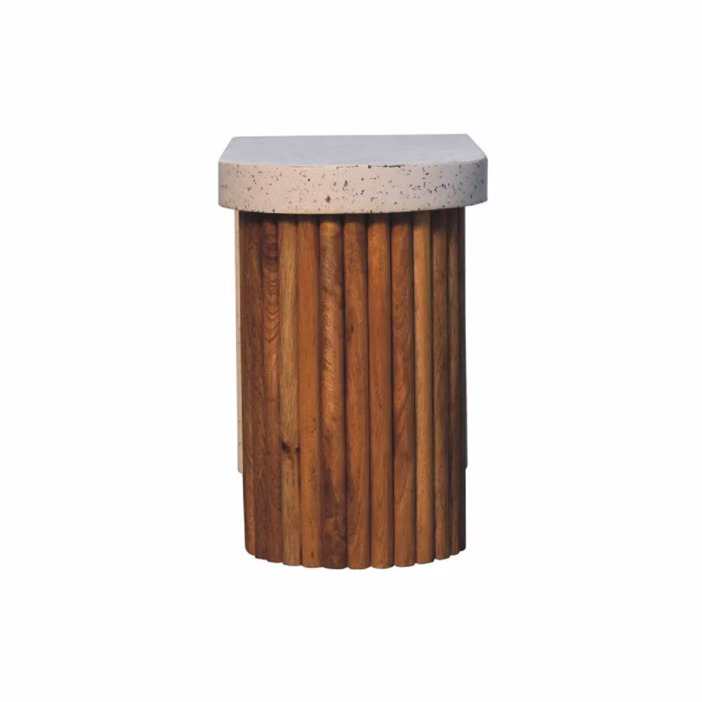 Wyld Haus Saint Cirq Lapopie Serenity Terrazzo Coffee Table in Brown and White – 5