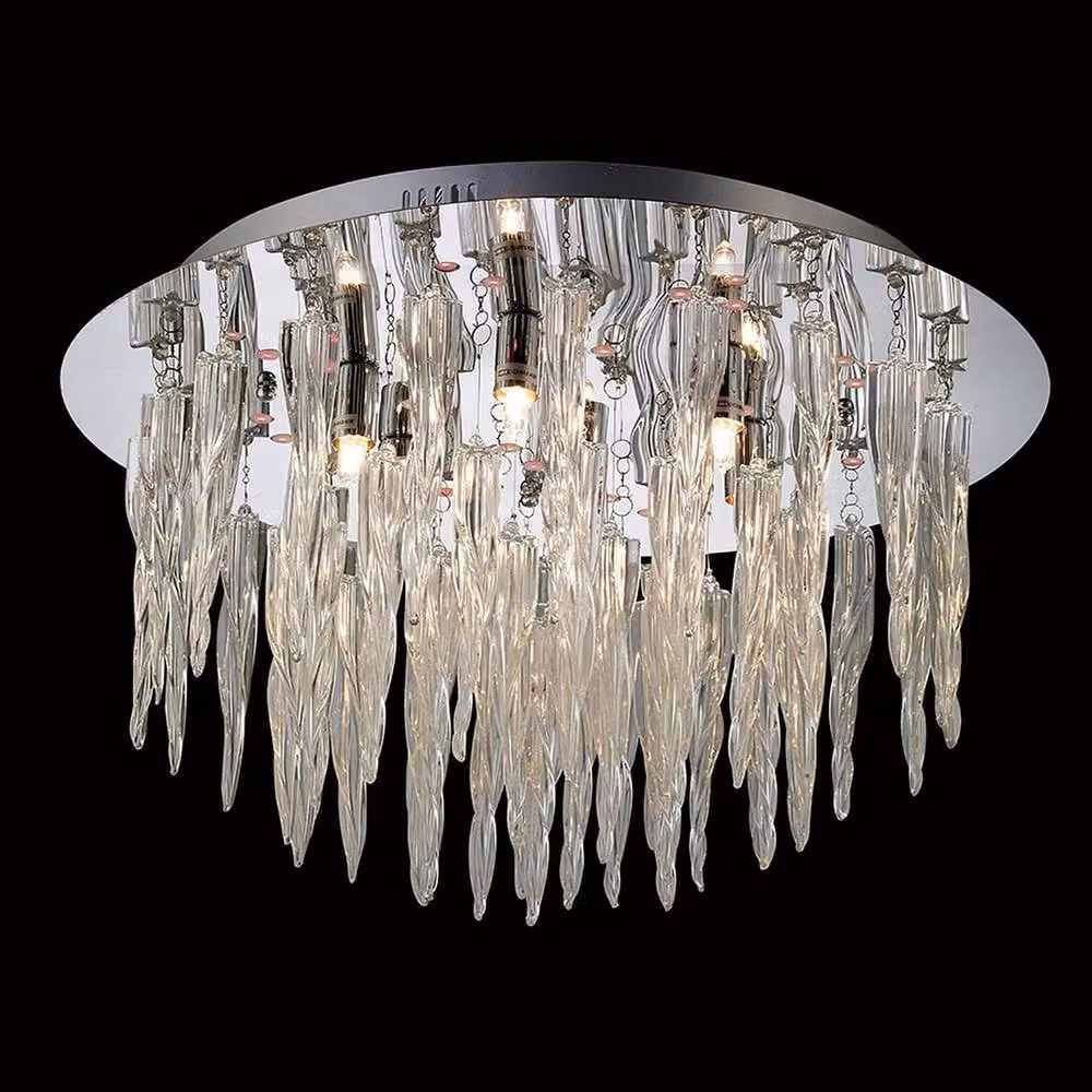 Netlighting Tropez 6 Light RGB LED Ceiling Lamp with Remote Control, Chrome and Grey Glass – 2