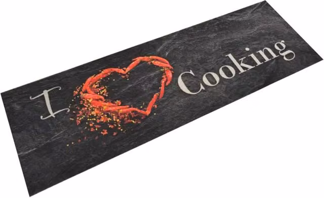 Berkfield Home Washable Non-Slip Kitchen Rug in Black Stone Look, W/L: 60 x 180 cm – 1