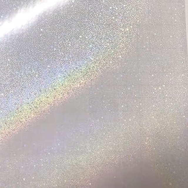 Syntego Pack of 10 Holographic Sand Stars Vinyl Overlay Sheets in Multicolour