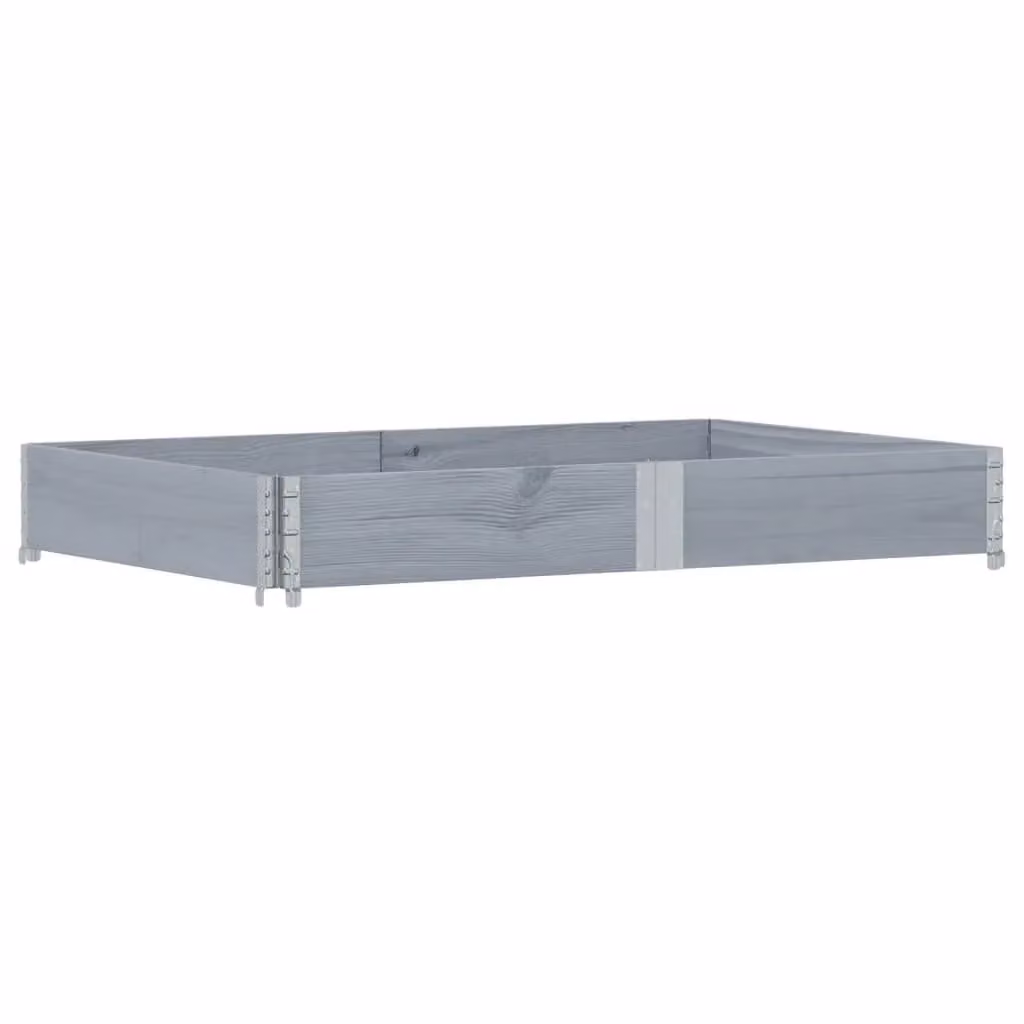 Berkfield Home Garden Grey Wooden Raised Bed Planter with Galvanised Steel – 2