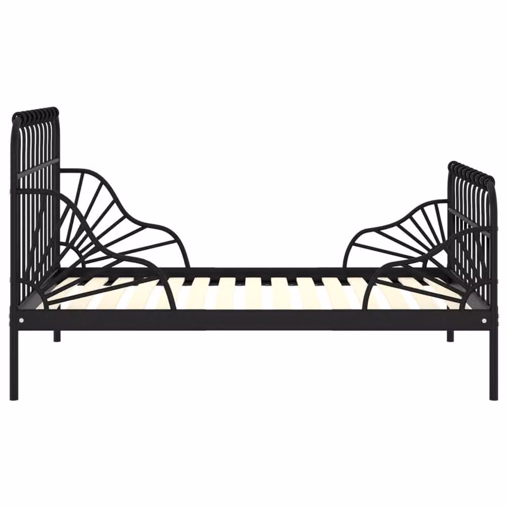 Berkfield Home Extendable Metal Bed Frame in Black, W/D/H: 80 x 130/200 cm – 2