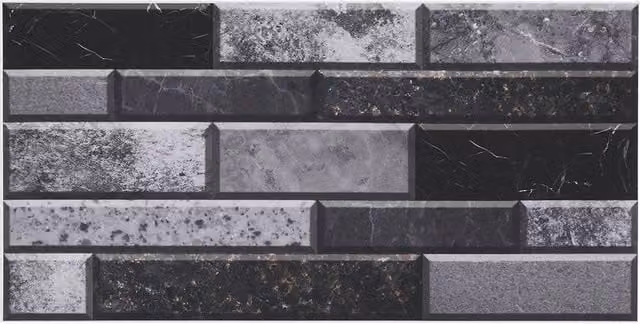 Living and Home 20Pcs Self-Adhesive Marble Effect Wall Tile Stickers in Dark Grey – 1