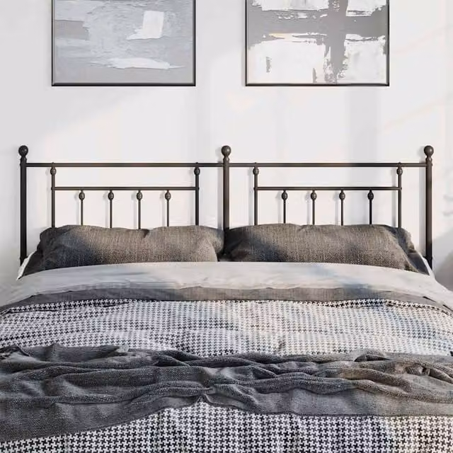 Berkfield Home Metal Headboard in Black