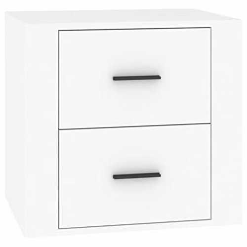vidaXL Modern White Bedside Cabinet W/D/H: 50 x 39 x 47 cm