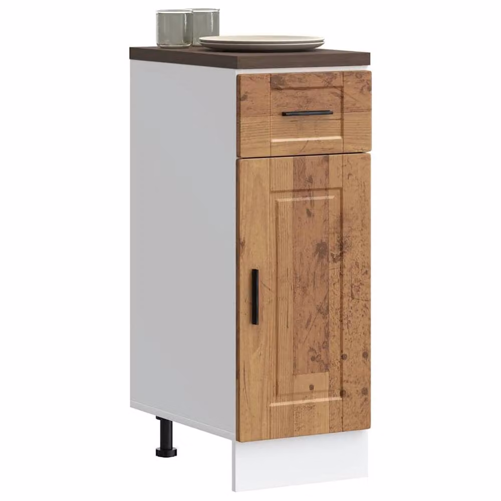 Berkfield Home Porto Kitchen Base Cabinet in Brown Old Wood Engineered Wood W/D/H: 81.5 x 46 x 30 cm – 2