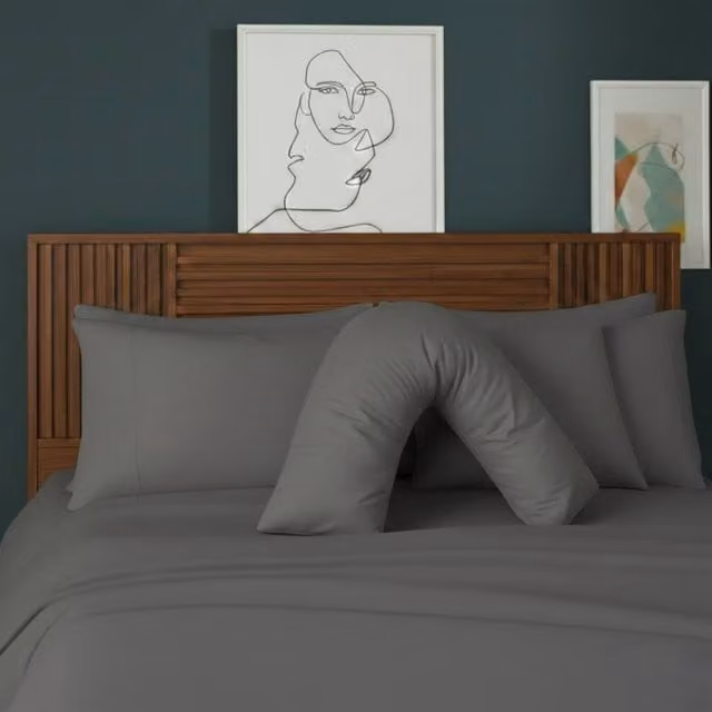 Snug City V Shape Maternity Pillowcase in Grey Polycotton