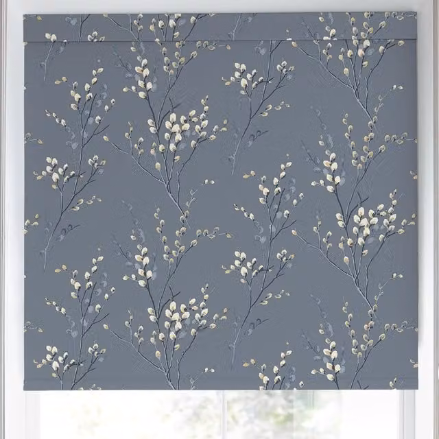 Laura Ashley Pussy Willow Translucent Made to Measure Roller Blind in Dark Seaspray Blue