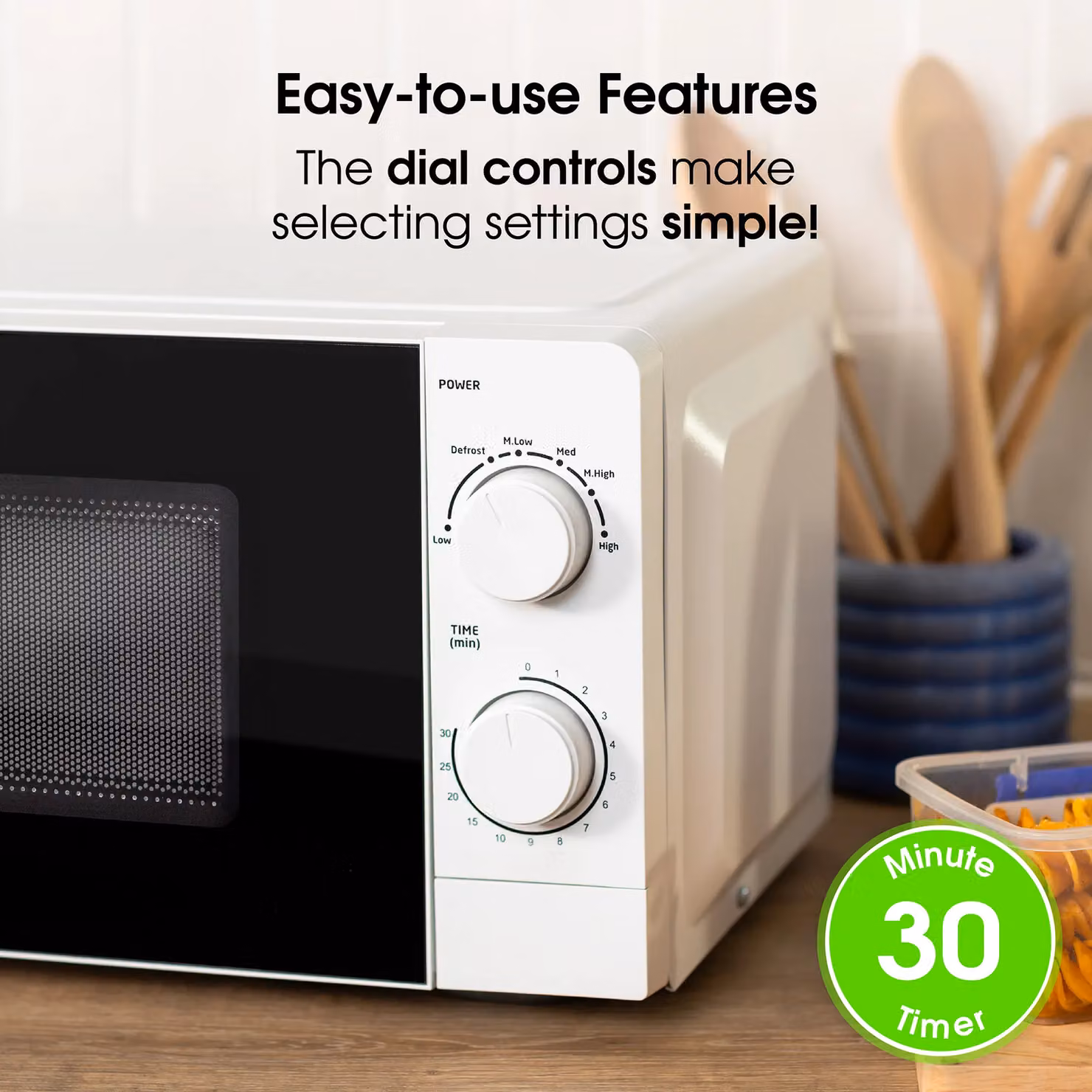 Abode AMM2005B 20 Litre 700W Manual Solo Microwave in White – 5
