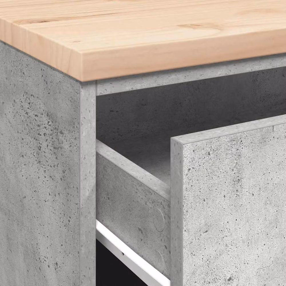 Berkfield Home Durable Garage Storage Cabinet in Concrete Grey, W: 60 cm, D: 51 cm, H: 85 cm – 3