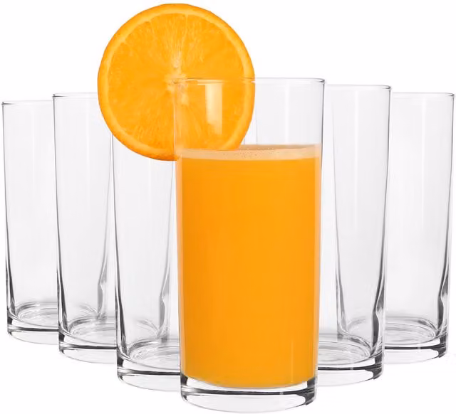 LAV Liberty Highball Tumbler Glasses, Clear, 295ml, Pack of 6