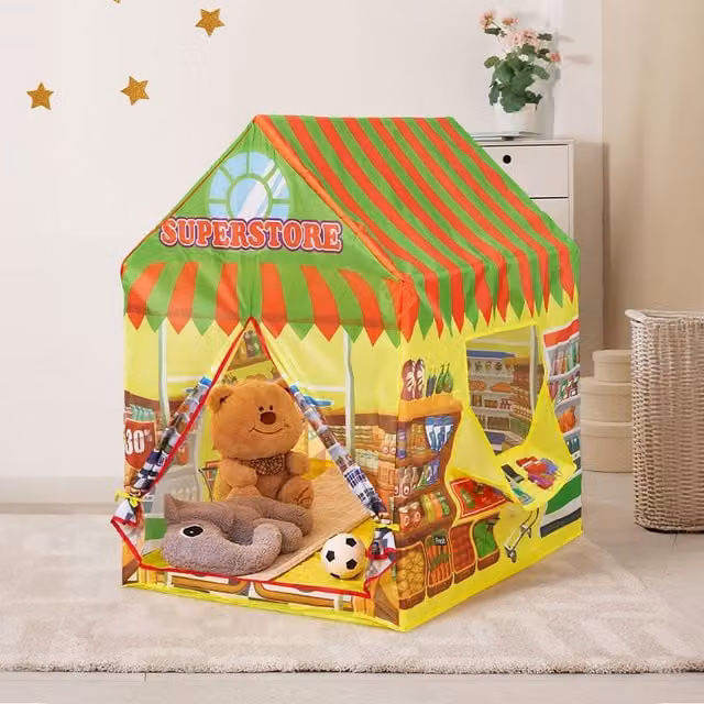 Livingandhome Portable Play Tent in Yellow and Multicolour