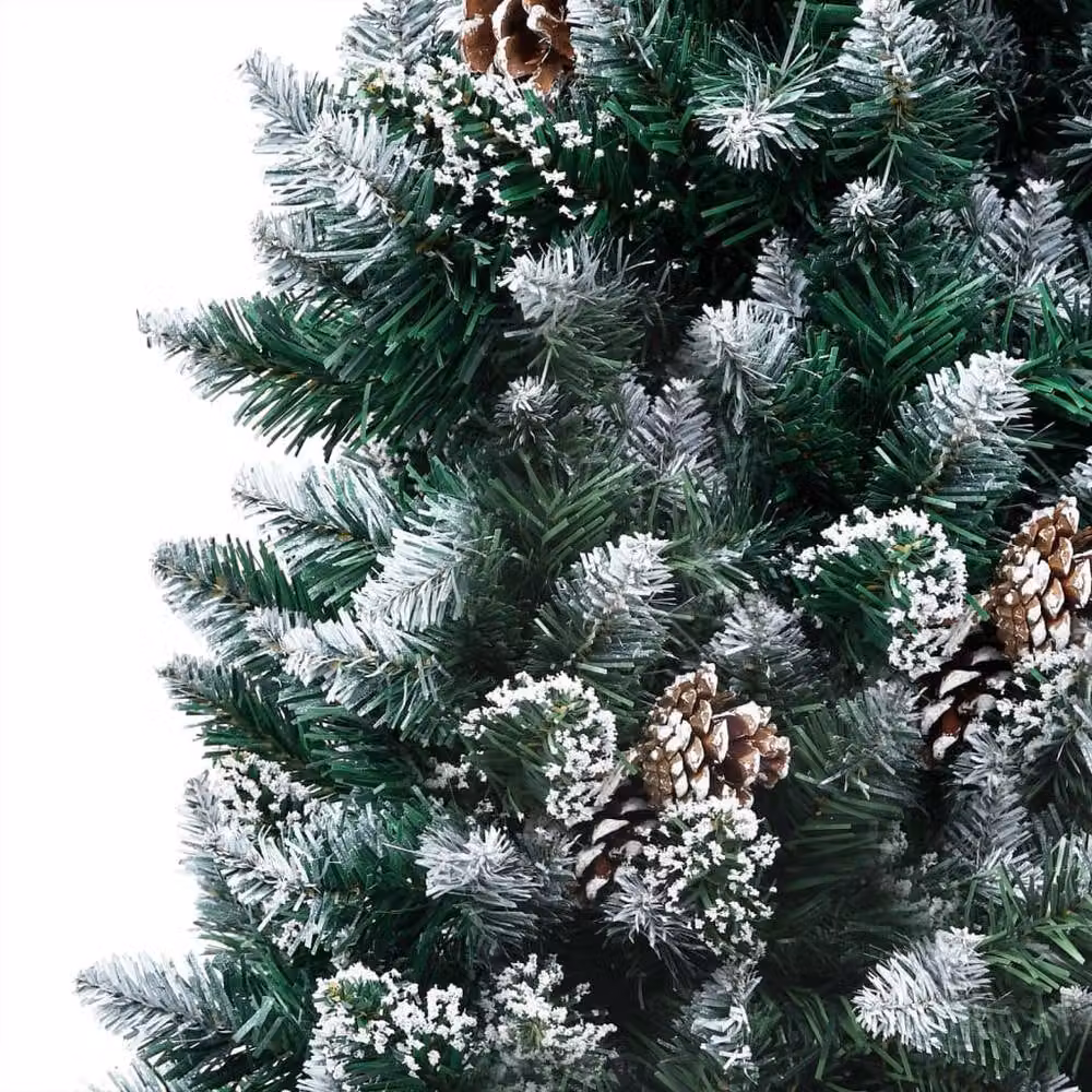 Berkfield Home Artificial Pre-lit Christmas Tree with Ball Set and Pinecones, Green, Height: 240 cm – 2