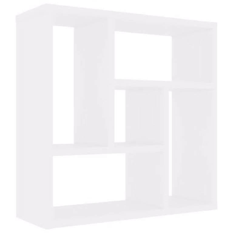 Berkfield Home White Wall Mounted Shelf in MDF, W/D/H: 45.1 x 16 x 45.1 cm