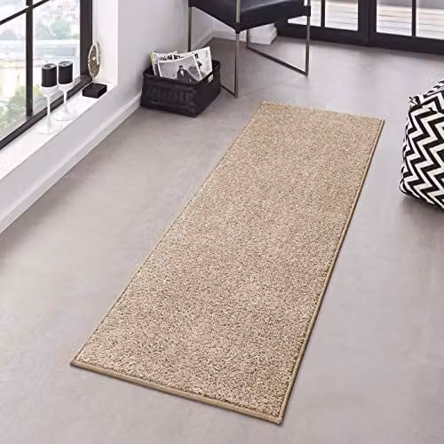 Hanse Home Pure Modern Plain Woven Rug in Beige, W/D: 80 x 200 cm