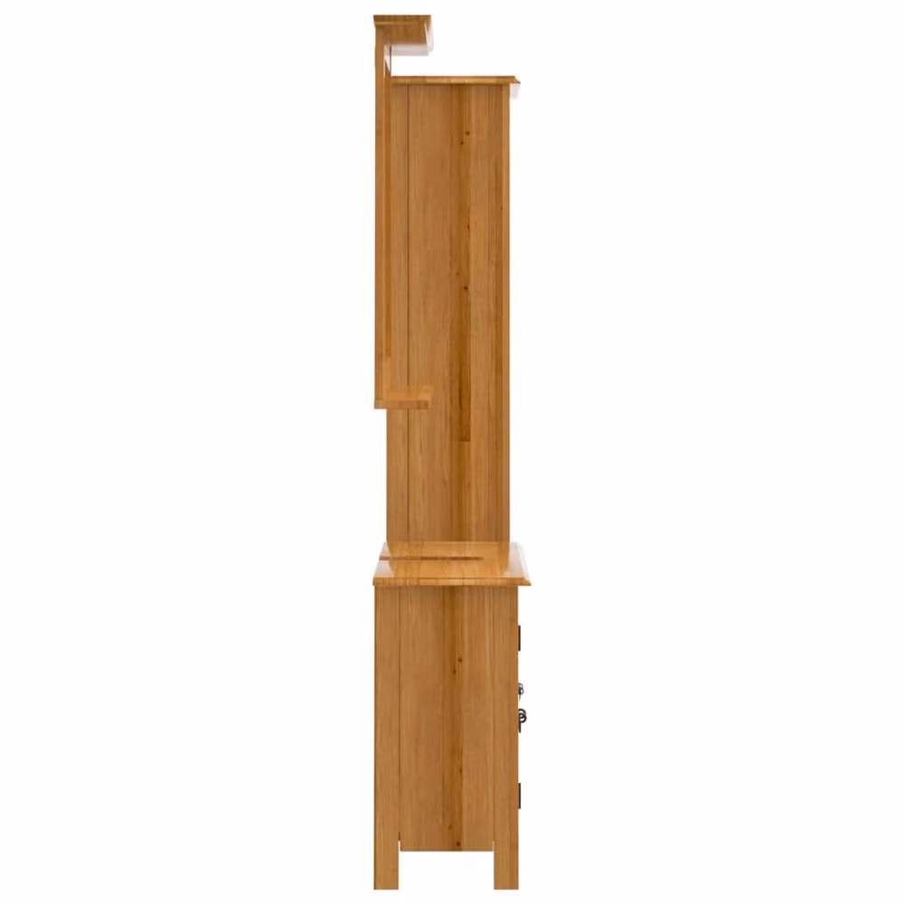 Berkfield Home 3 Piece Rustic Brown Solid Pine Bathroom Furniture Set including Vanity Unit, Mirror Cabinet and Tall Cabinet – 3