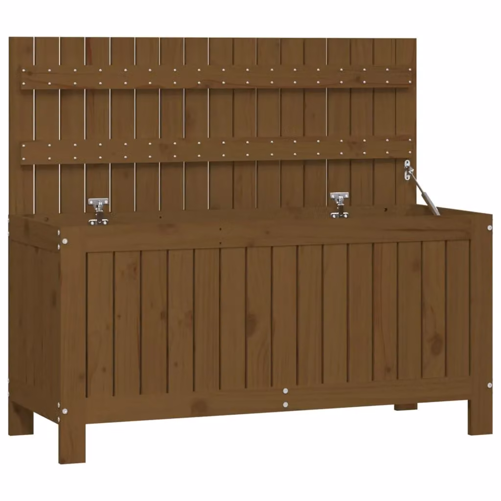 Berkfield Home Garden Storage Box in Honey Brown Solid Pine Wood, W/D/H: 108 x 42.5 x 54 cm – 2