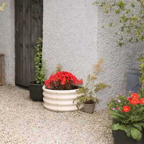 Harbour Housewares Raised Garden Bed in Beige Galvanised Steel, W/D/H: 90 x 45 x 30 cm – 4