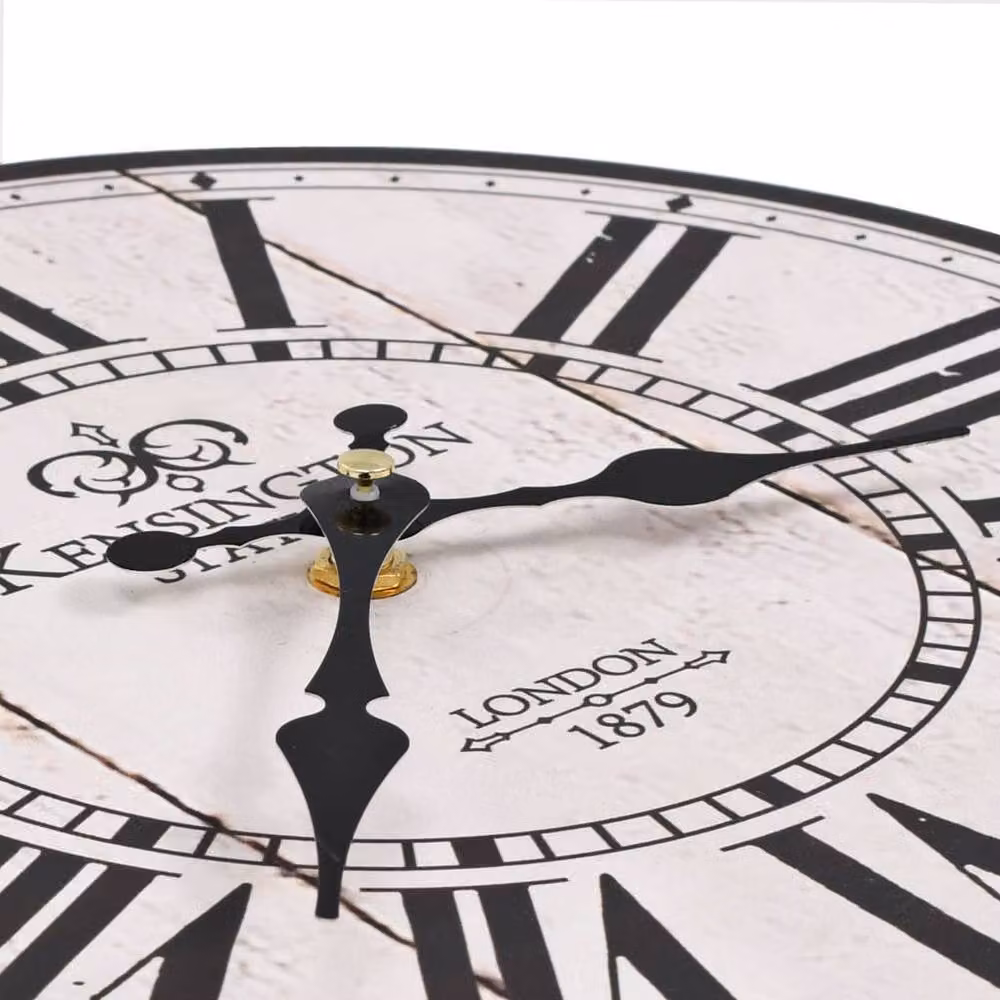 Berkfield Home Vintage Round Analog Wall Clock in White, Diameter: 30 cm – 4