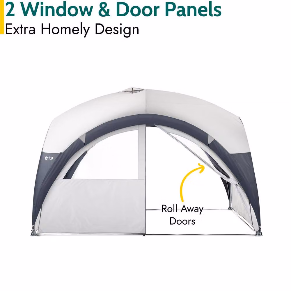 Trail Multicolour and White Dome Garden Gazebo with Metal Frame and UV Waterproof Polyester Canopy – 3