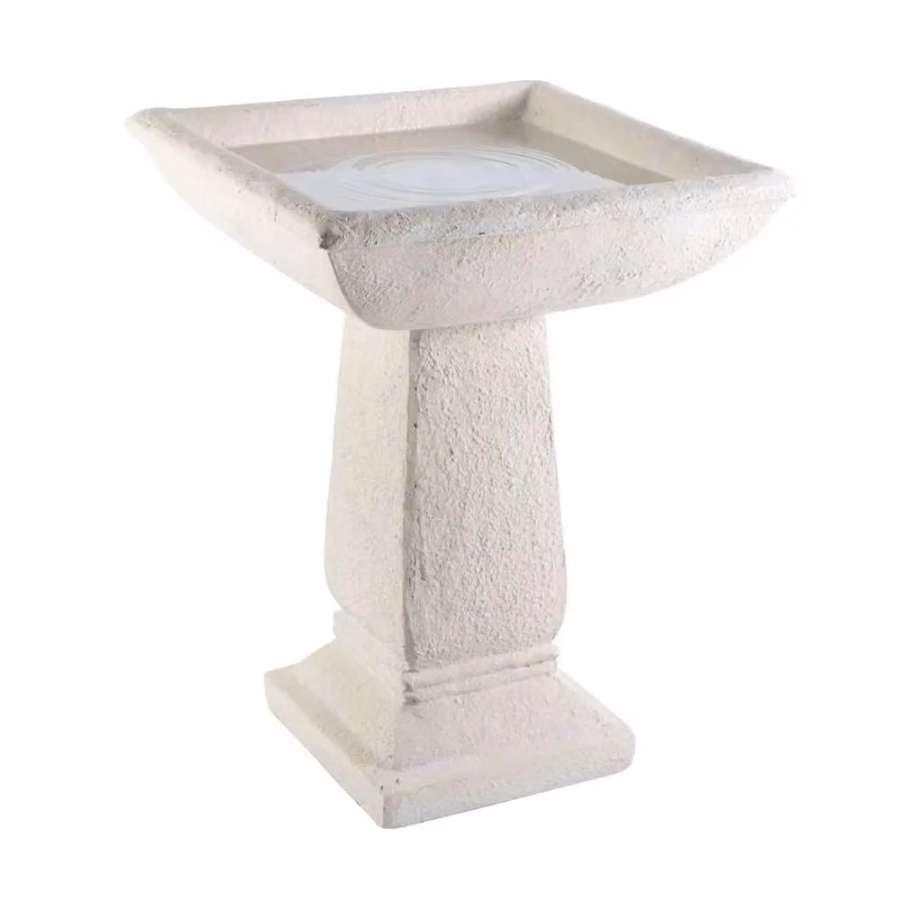 Primrose Selbourne Cast Stone Bird Bath in White, Height: 52 cm – 2
