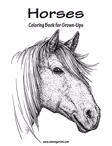 Horses Colouring Book for Grown-Ups Volume 1 by Createspace