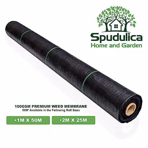 Spudulica Black Woven Landscape Fabric Weed Control Membrane, W/D: 2 x 25 m – 4