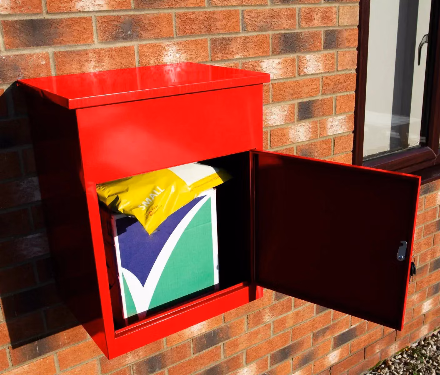 Monstershop Red Free Standing Steel Parcel Post Box W/D/H: 32.0 x 20.5 x 12.0 cm – 5