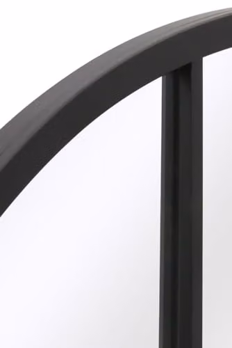 MirrorOutlet Modern Arched Window Wall Mirror in Black Metal, W: 120 cm, H: 80 cm, D: 3 cm – 3