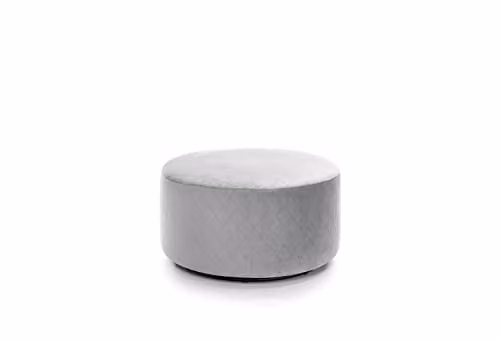Abakus Direct Solero Velvet Swivel Footstool, Grey, Diameter: 73 cm, Height: 40 cm – 1