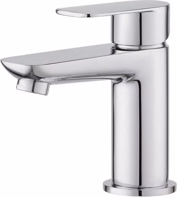 BATHWEST Single Lever Chrome and Brass Basin Mixer Tap in Silver – 1