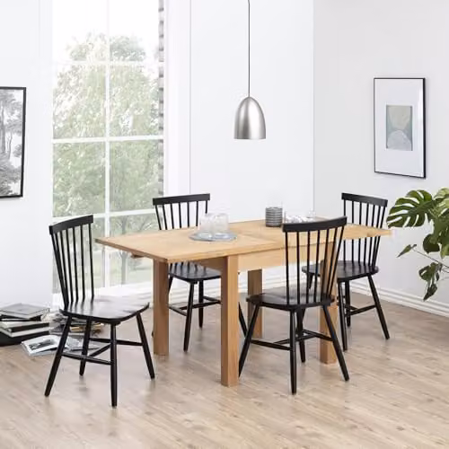 Furniture To Go Riano Dining Chairs Set of 2 in Black, Scandinavian Style Birch Wood, H: 86 x W: 50.5 x D: 49.5 cm – 2