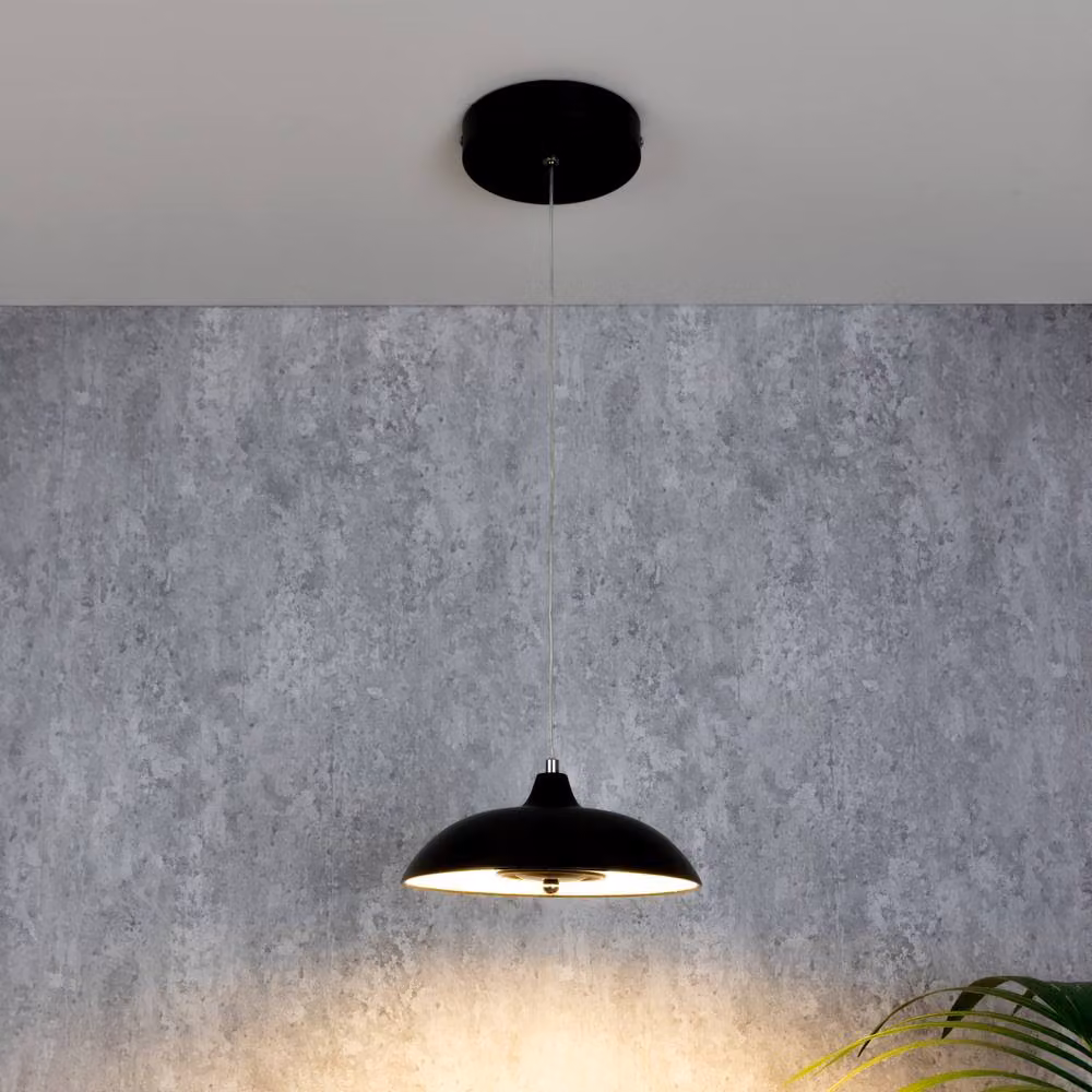 TCP Black Modern LED Hanging Pendant Ceiling Light with Switchable CCT and Adjustable Height, IP20 – 2