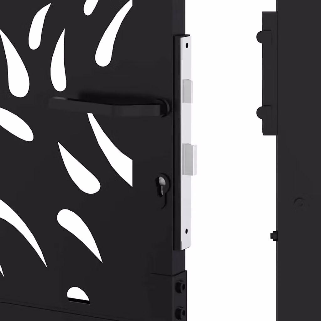 Berkfield Black Steel Garden Gate, W: 105 cm, H: 205 cm – 4
