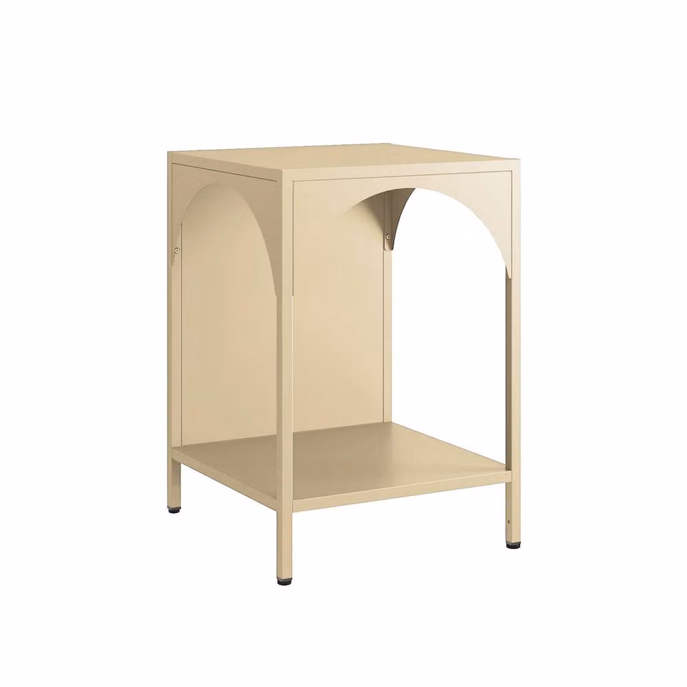 sweeek Industrial Style Metal Bedside Table in Beige – 2