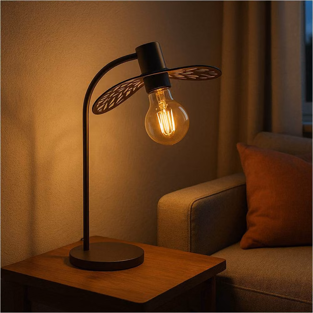 Loops Modern Bronze Metal Table Lamp in Brown, Height: 45 cm – 2