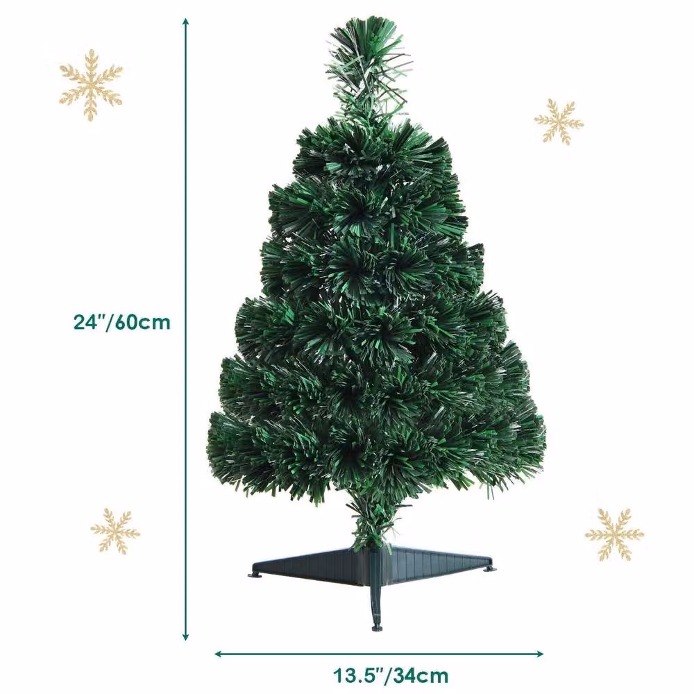 Costway Green Fiber Optic Tabletop Mini Christmas Tree with 60cm PVC Branches – 2