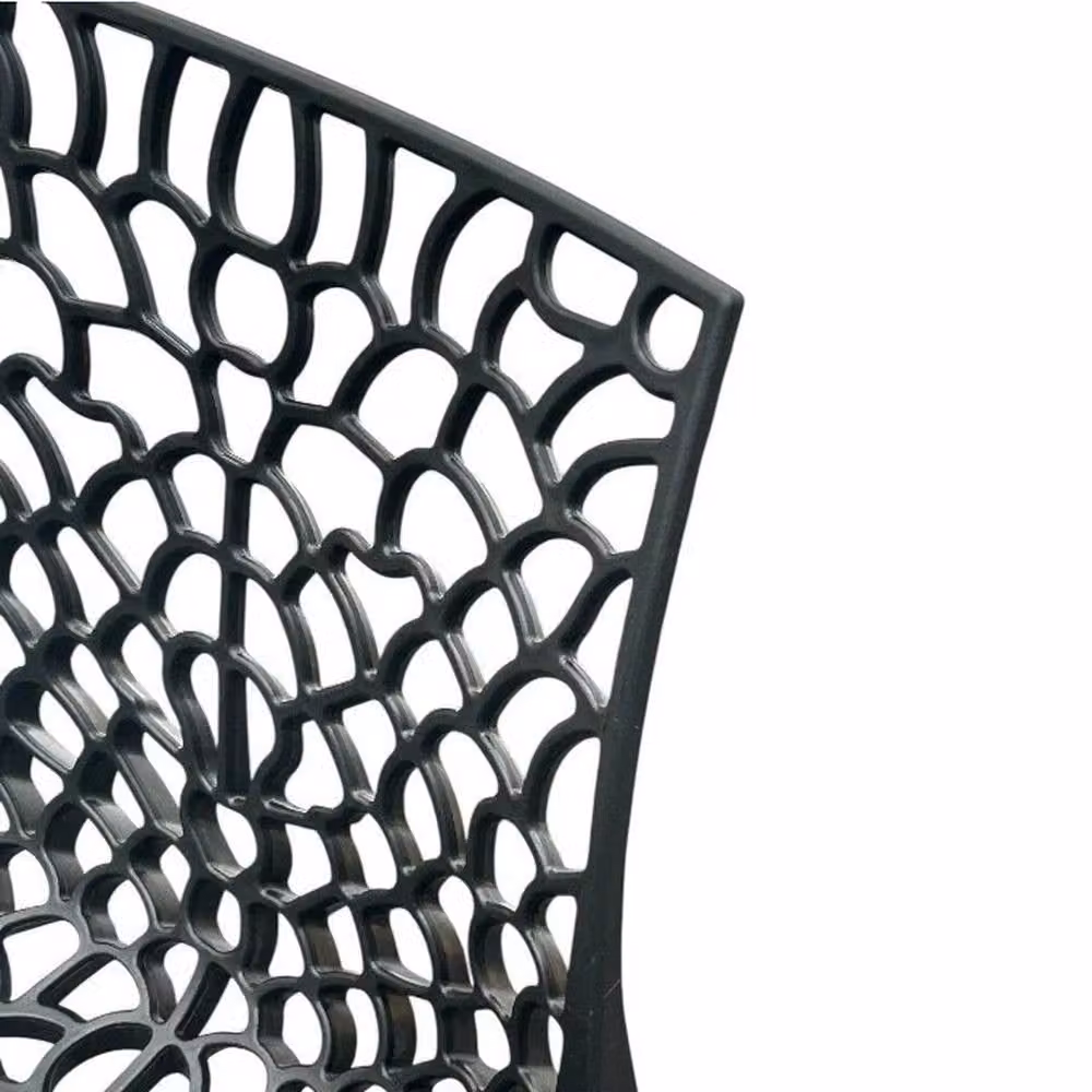 NESTLUNE Set of 2 Black Modern Garden Bistro Chairs – 3