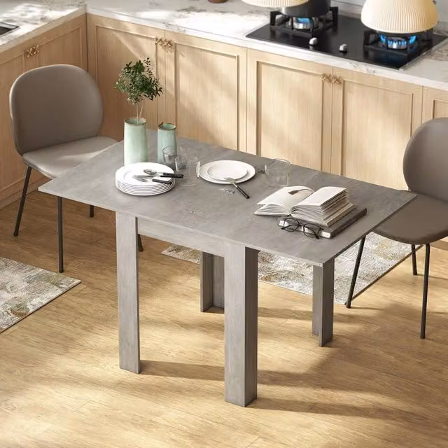 EONLION Grey Folding Drop Leaf Dining Table for Small Spaces – 1