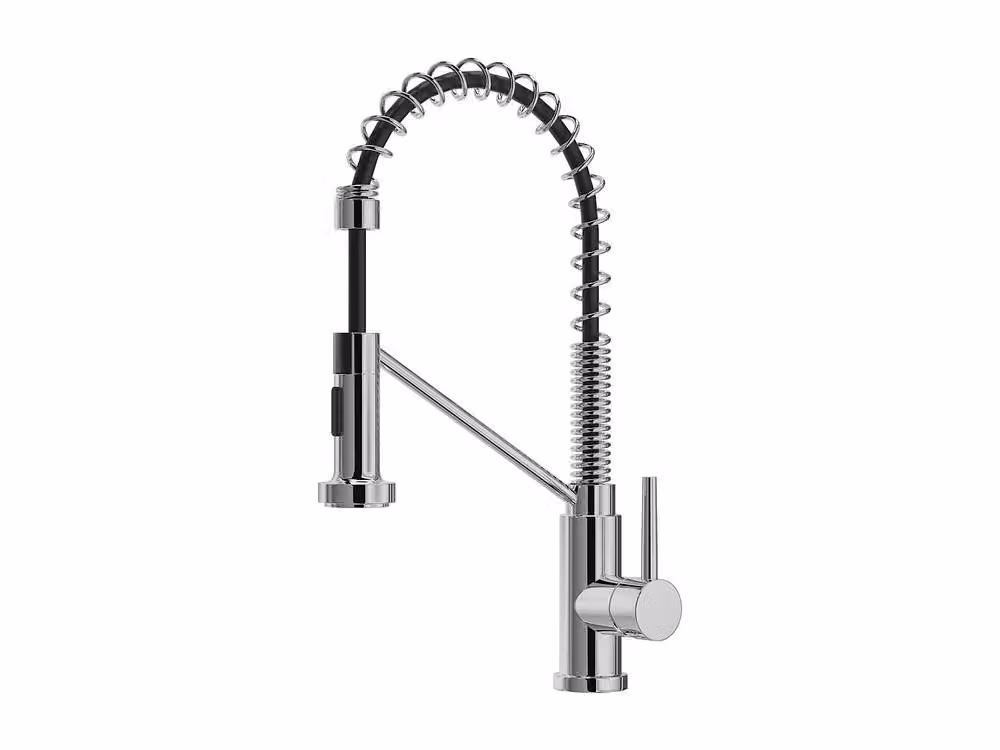 ROFLEX Stainless Steel Kitchen Tap with Pull-Out Spray and Swivel Spout, Chrome Silver – 3