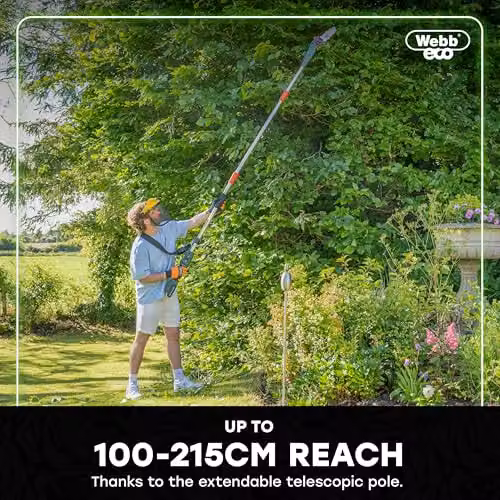 Webb Eco 20V WEV20EXTPSB2 Cordless Pruning Saw with 100-215cm Extension Pole, Battery and Charger Included – 5