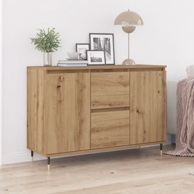 Berkfield Home Artisan Oak Sideboard with Doors and Drawers in Brown, W/D/H: 5 x 35 x 70 cm
