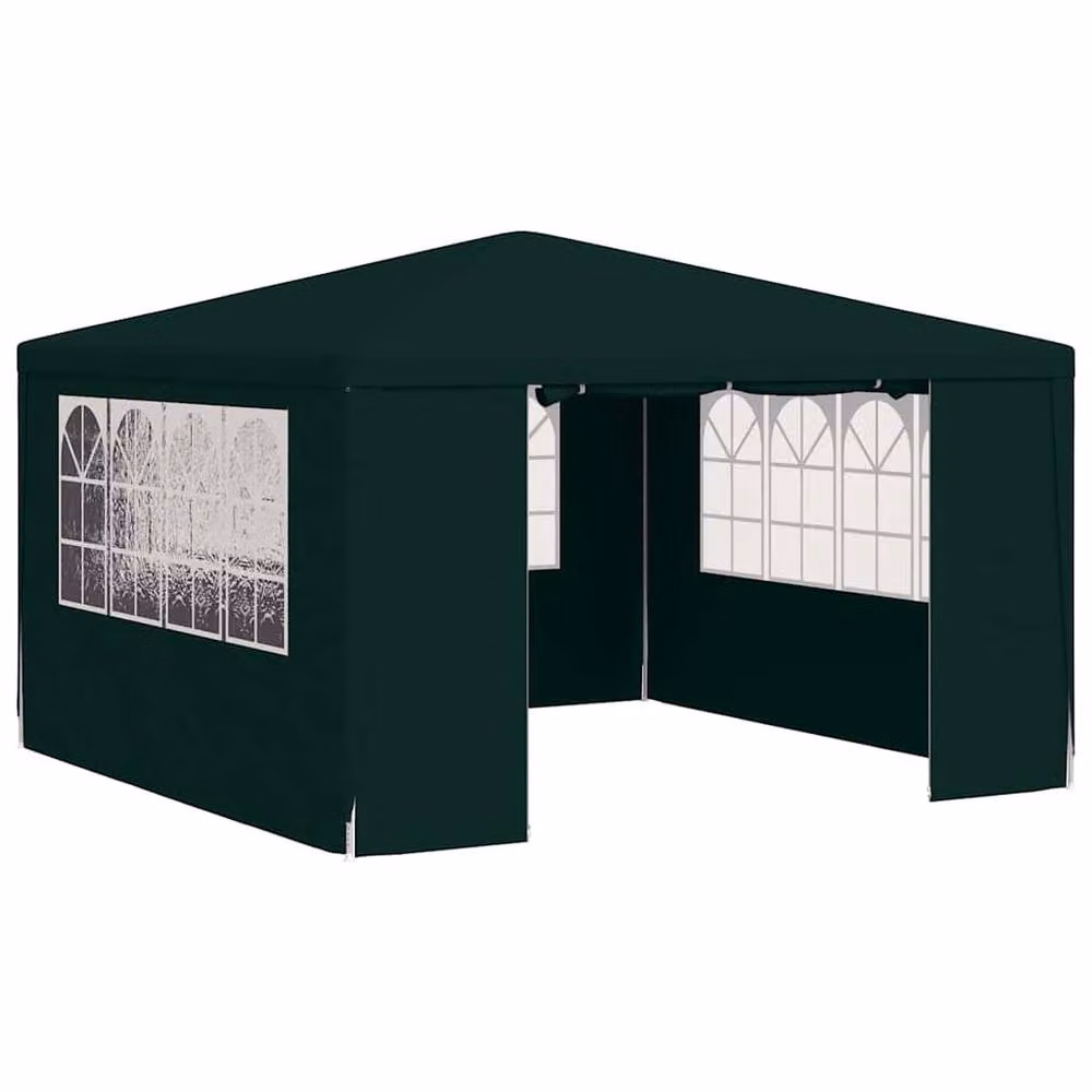 Berkfield Home Professional Party Tent with Side Walls and Windows, Green, W: 4 x D: 4 m, H: 2.75 m – 3